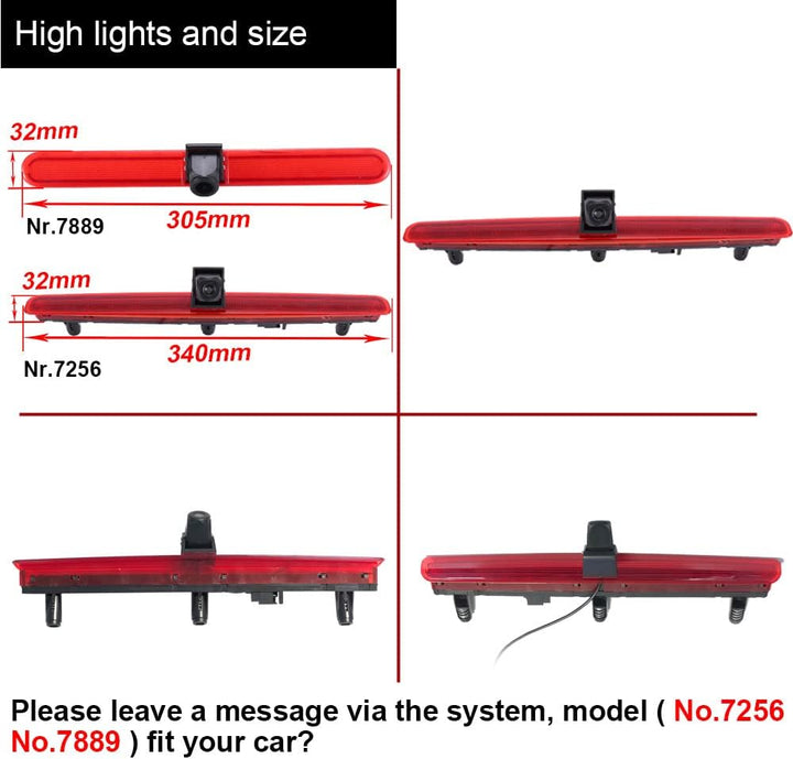 Auto Drittes Dach Original-Bremslicht-Rückfahrkamera, Ersatz für VW T5 Bus Transporter Multivan Cara