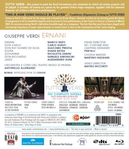 Tutto Verdi: Ernani, Blu-ray