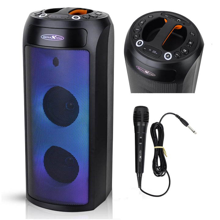 REFLEXION PSX30BT 240W Bluetooth Lautsprecher mit LED-Flammenlicht – Tragbarer TWS Speaker mit Mikro