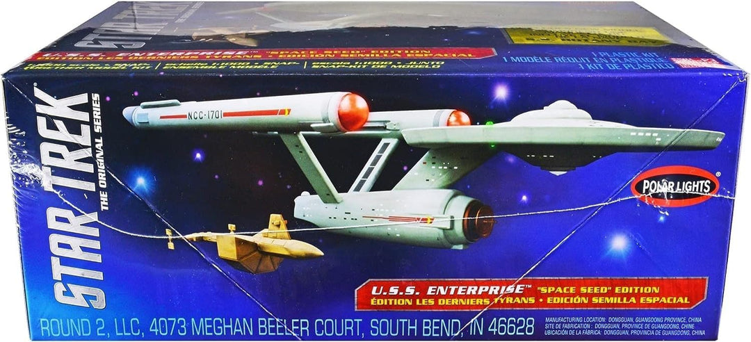 Round2 POL908/12 1/1000 Star Trek TOS USS Enterprise Space Seed Edition Plastikmodellbausatz, Modell