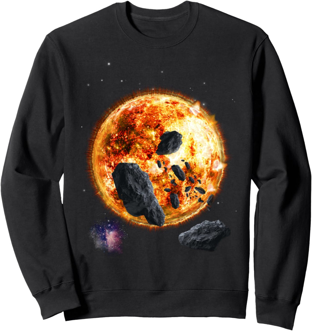 Weltraum Galaxie Motiv Universum Sonne Sonnensystem Planeten Sweatshirt