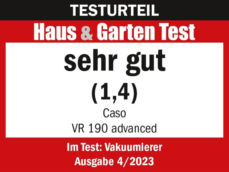 CASO 1520 VR 190 advanced Vakuumierer - Folienschweissgerät mit 2,5 mm starker Schweissnaht, bis zu