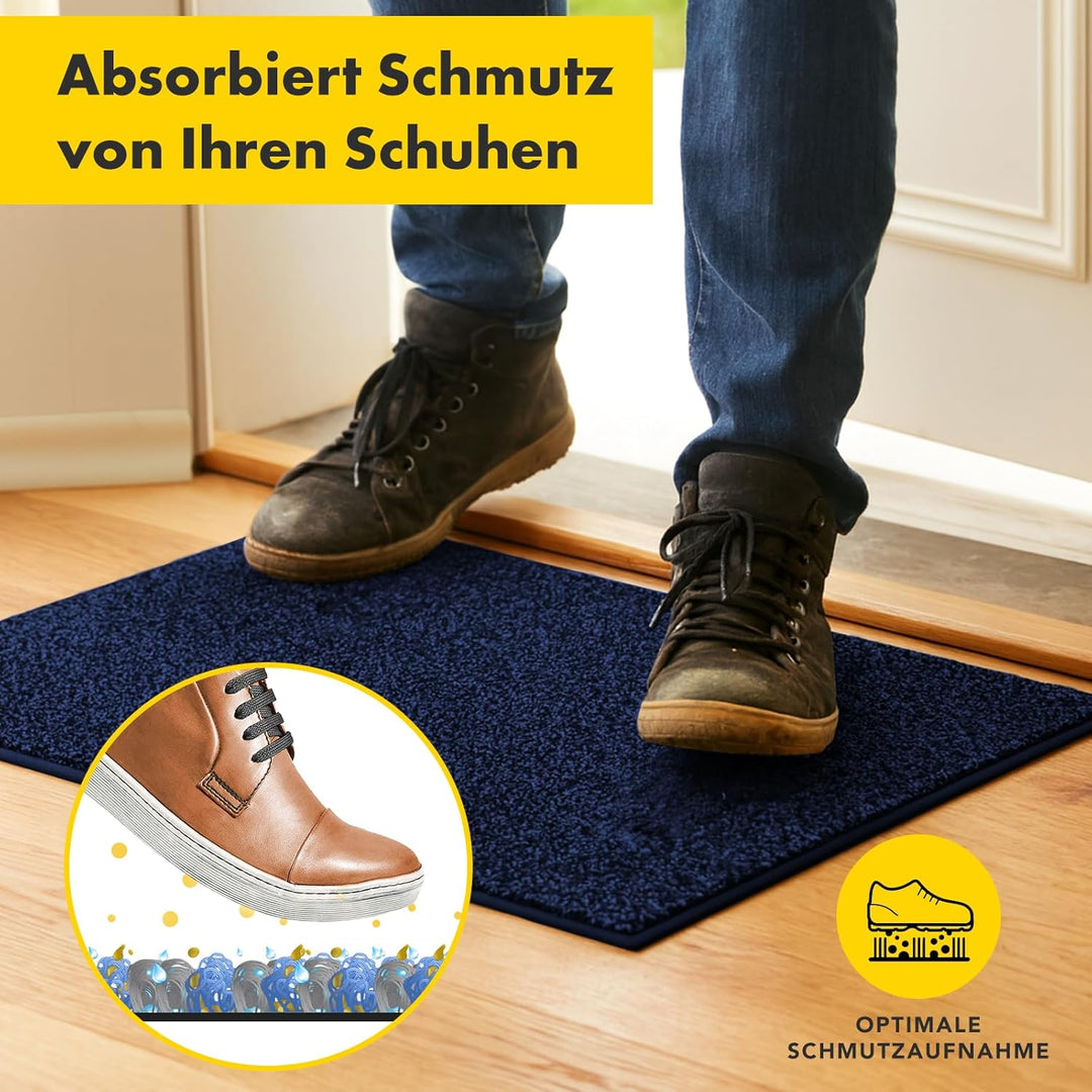 Floordirekt Schmutzfangmatte NASA, Dunkelblau - 60 x 150 cm Fussmatte, Türmatte für Eingangsbereich
