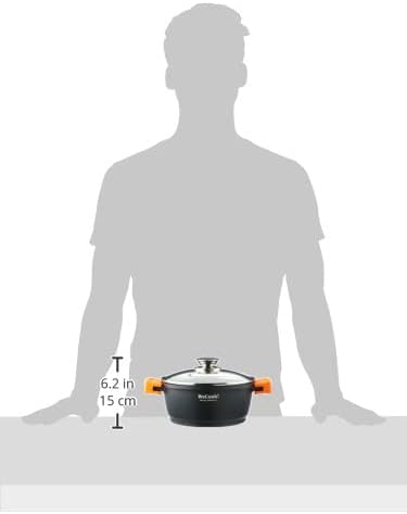 WECOOK! Ecochef Titan Hoher Kochtopf 20 cm Induktion mit Glasdeckel, Antihaftbeschichtung QUANTANIUM