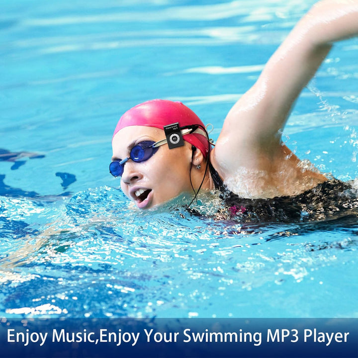 IPX8 wasserdichte MP3 -Player, Musikplayer mit Rückenclip, Eingebaut in 8 GB Speicher, Unterwasser -