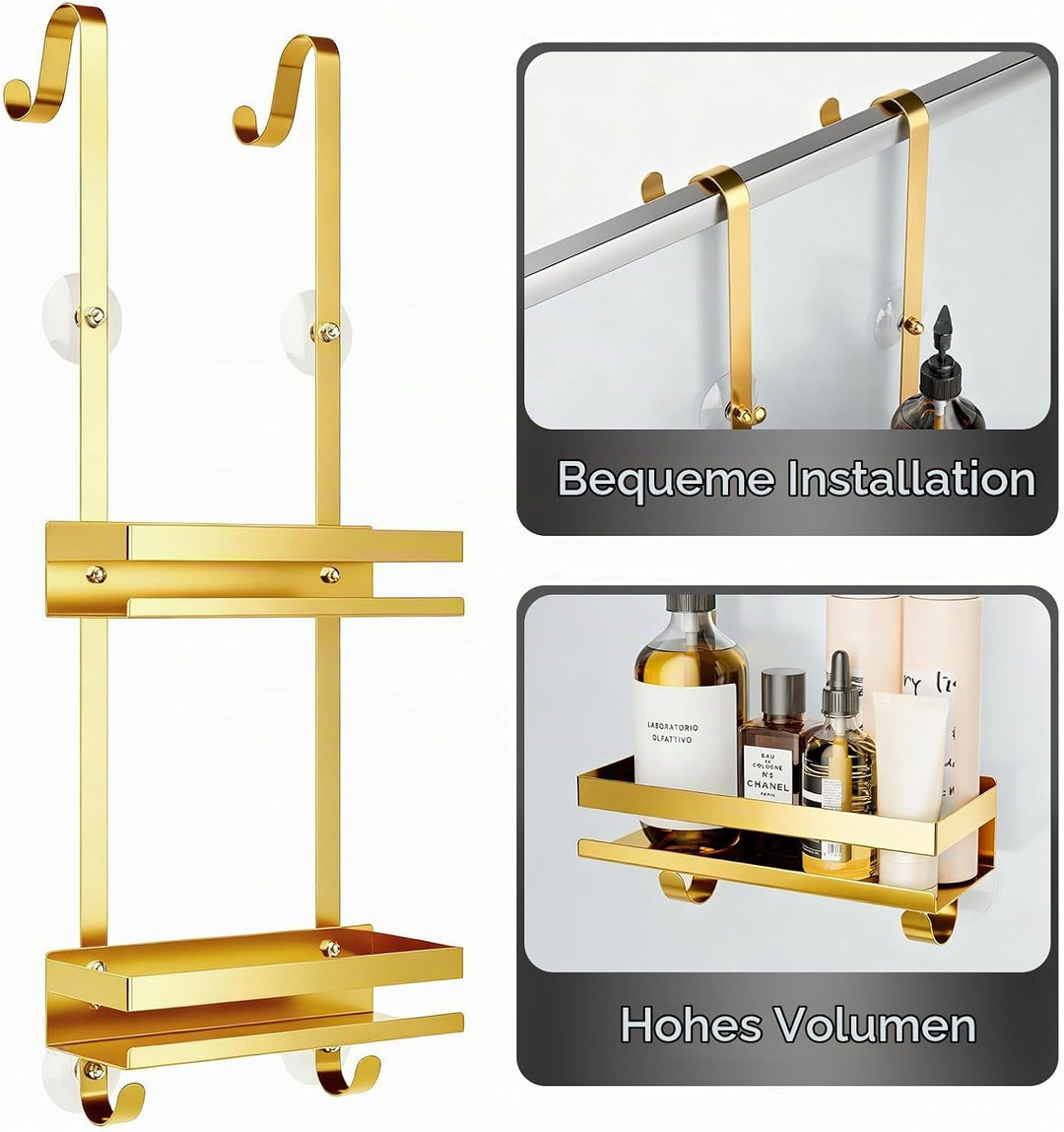 Duschablage ohne Bohren Badezimmer Organizer, Badregal Duschregal ohne Bohren, Duschablage zum Hänge