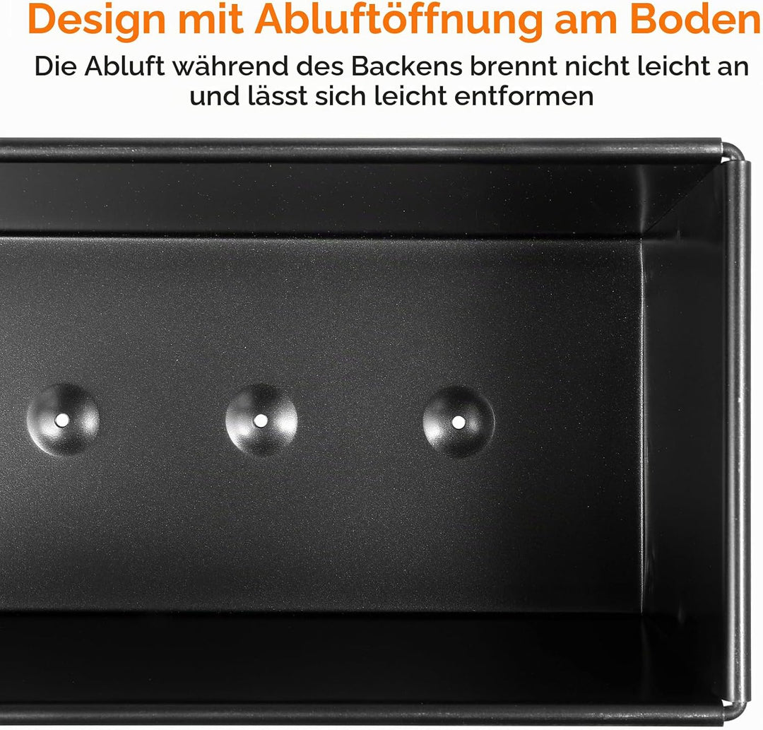 Healeved Pullman Kastenform mit Deckel Toastbackform Antihaft-Brotbackformen Toastbox Frühstücksback
