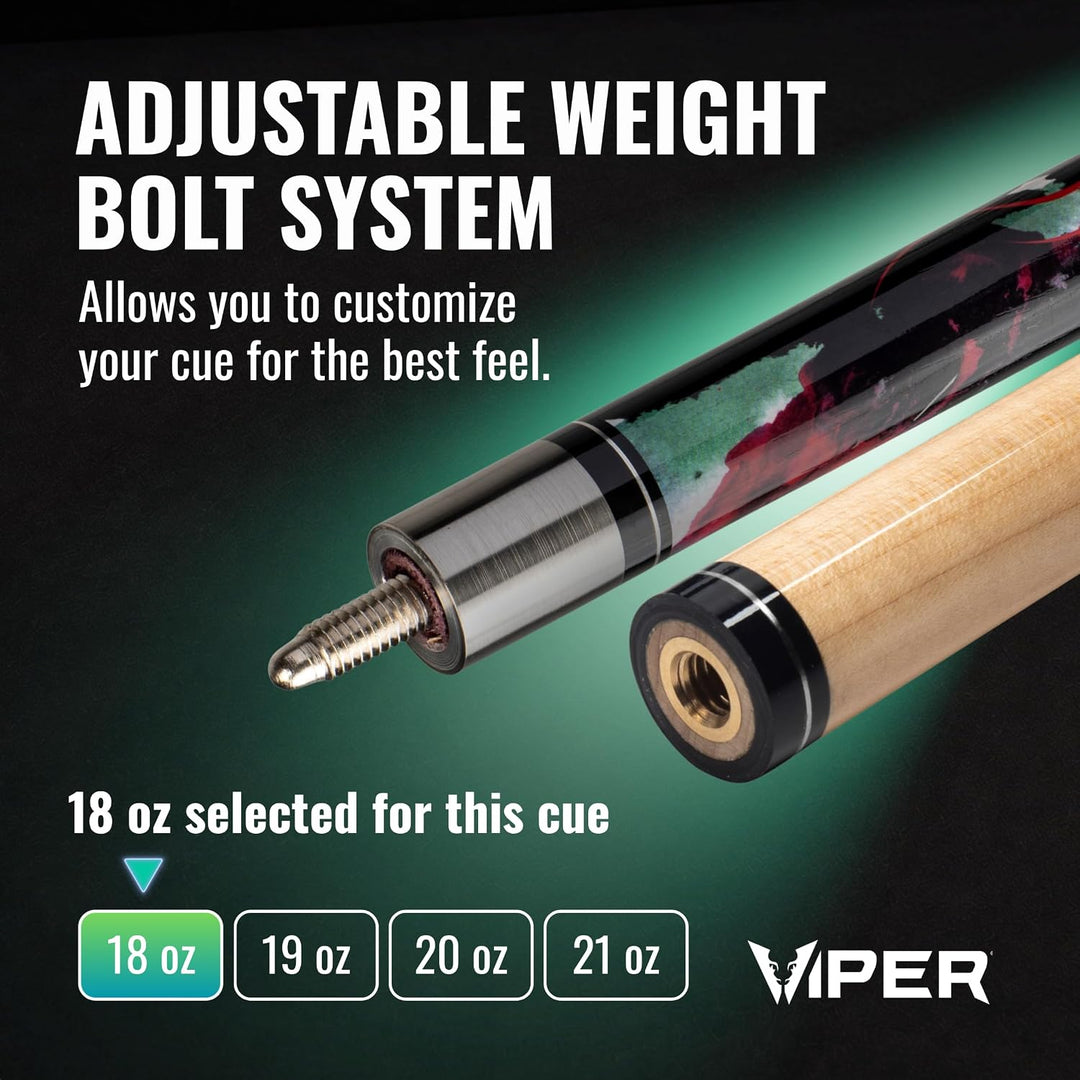 Viper Underground Billardqueue, 147,3 cm, 2-teilig 18-Ounce, 18-ounce