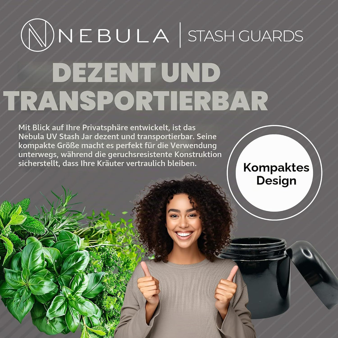 Nebula, StashGuard-Gläser, UV-Glas, luftdichter, geruchsneutraler UV-Aufbewahrungsbehälter, geruchsd