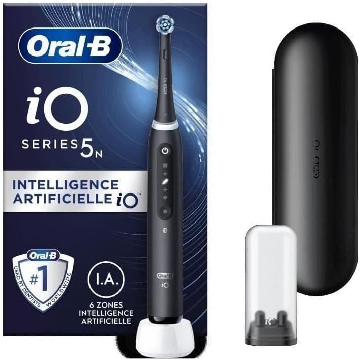 Oral-B iO 5N Elektrische Zahnbürste, Schwarz, Bluetooth, 1 Bürste, 1 Reiseetui iO5 Schwarz, iO5 Schw