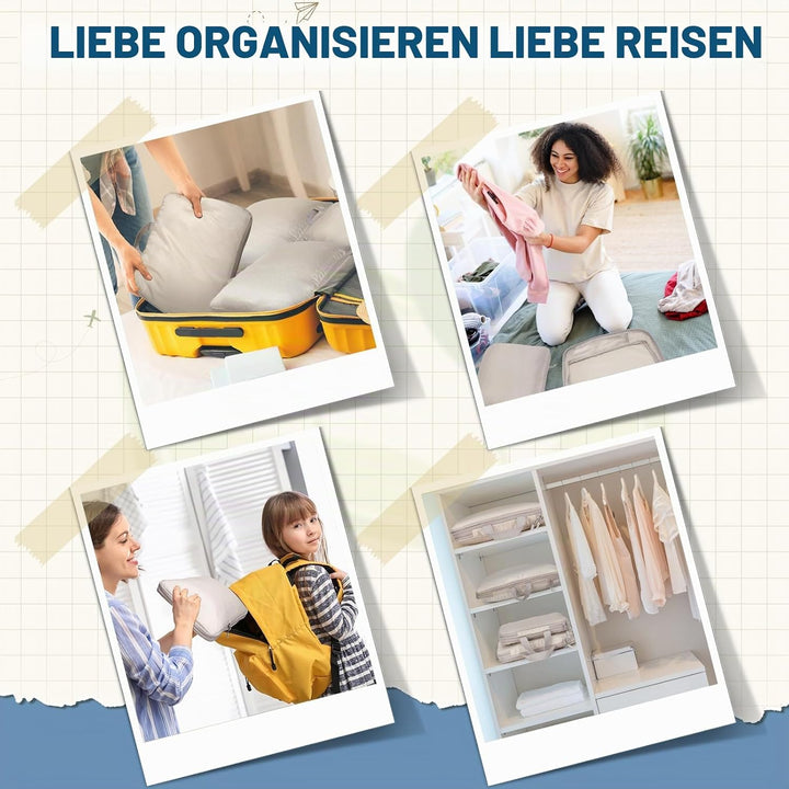 Kompressionstaschen für Koffer, Large Packwürfel für Suitcase, Wasserdichte Reise Kompressionsbeutel