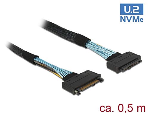 Delock Verlängerungskabel U.2 SFF-8639 Stecker > U.2 SFF-8639 Buchse 0,5m