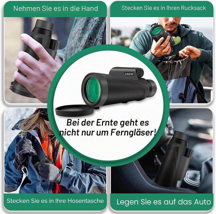 HD 8 x 42 Monokular – mit optischem HD-System, verbesserter Griffigkeit, wasserdicht, beschlagsicher