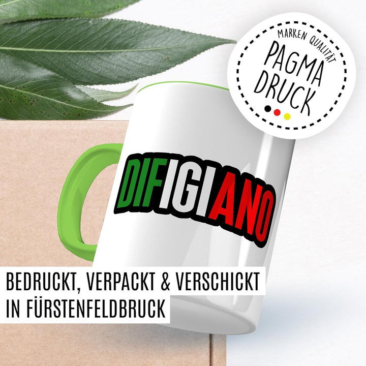 Bayern Tasse mit Spruch – Geschenk Difigiano – Kaffeetasse 330ml aus Keramik – Bayerisch Italien Wor