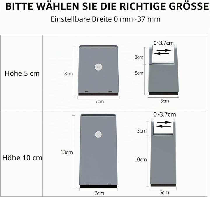 Ezprotekt Einstellbare Bett- und Möbelerhöhungen mit Schraubklemme, 10,2 cm, strapazierfähige Sofa-,