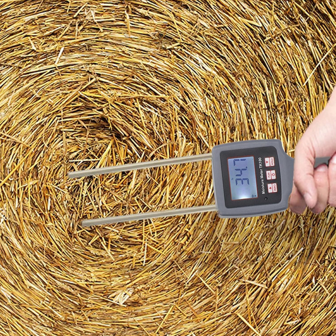 Tragbares Feuchtigkeitsmessgerät für Heu-, Silage- und Strohballen - Präzise Messung mit langer Sond