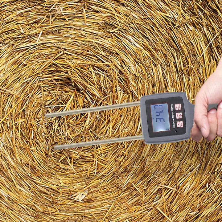 Tragbares Feuchtigkeitsmessgerät für Heu-, Silage- und Strohballen - Präzise Messung mit langer Sond