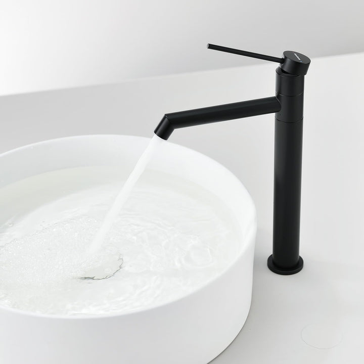 Waschtischarmatur 360° drehbar Wasserhahn Bad mit Warm- und Kaltwassermischer Auslaufhöhe 222 mm bad