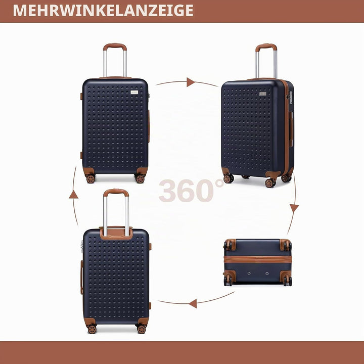 KONO Koffer Trolley Gross Hartschalenkoffer Reisekofferset Koffer Kofferset Gepäck Rollkoffer Schlos