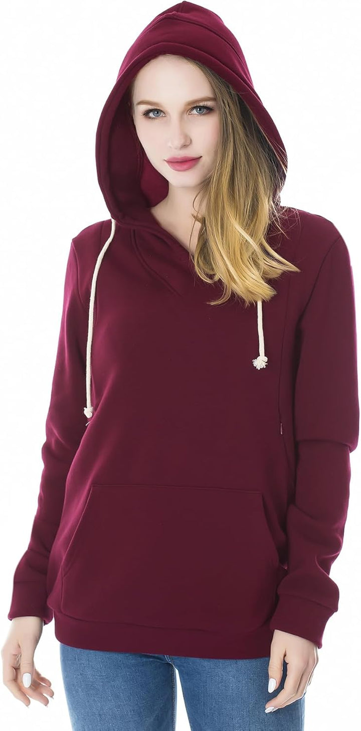 Smallshow Stillanzug Mutterschaft Fleece Stillpullover Stilloberteil Umstandsmode Hoodie Sweatshirt