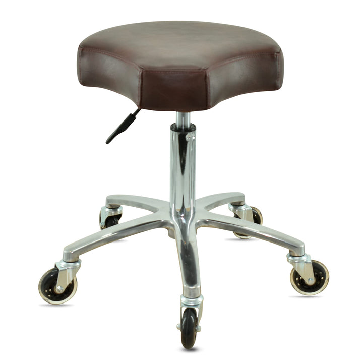 VAKON SALON - Ergonomischer Sitzhocker braun höhenverstellbar von 50 bis 65 cm Rollhocker - Drehhock