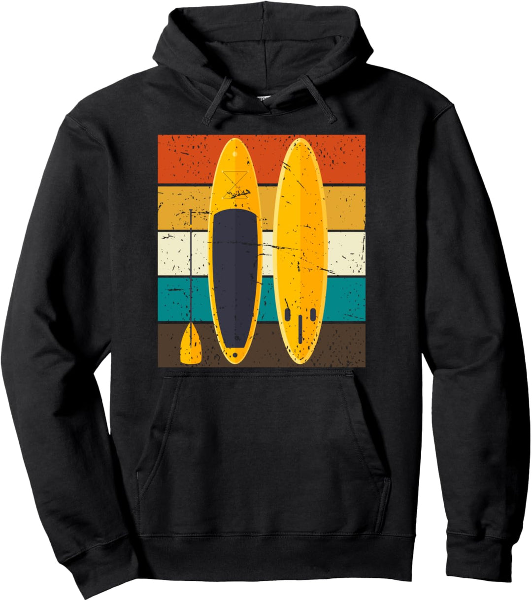 Retro Stand Up Paddling Pullover Hoodie