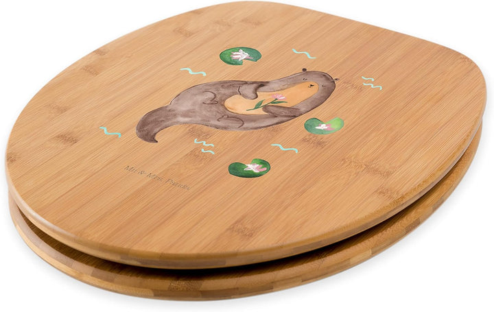 Mr. & Mrs. Panda Motiv WC Sitz Otter mit Seerose - Geschenk, Klodeckel, WC-Sitz, Toilette, Seeotter,