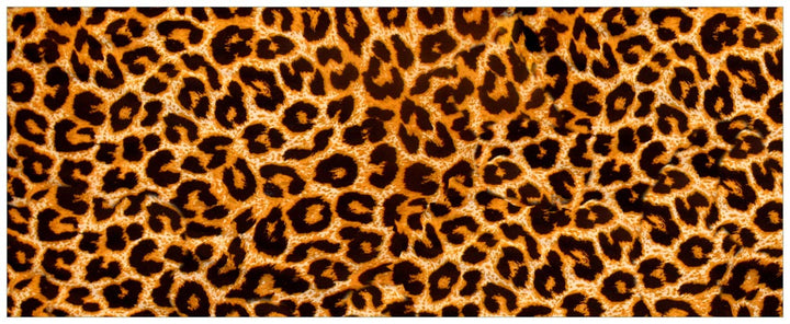 Wallario Glasbild Leopardenmuster in orange schwarz - 50 x 125 cm Wandbilder Glas in Premium-Qualitä