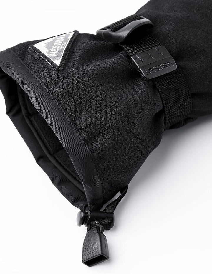 Hestra Unisex Puderhandschuh I Leder Fäustlinge für den Alltag Winter und Alpin Skifahren Schwarz 6,