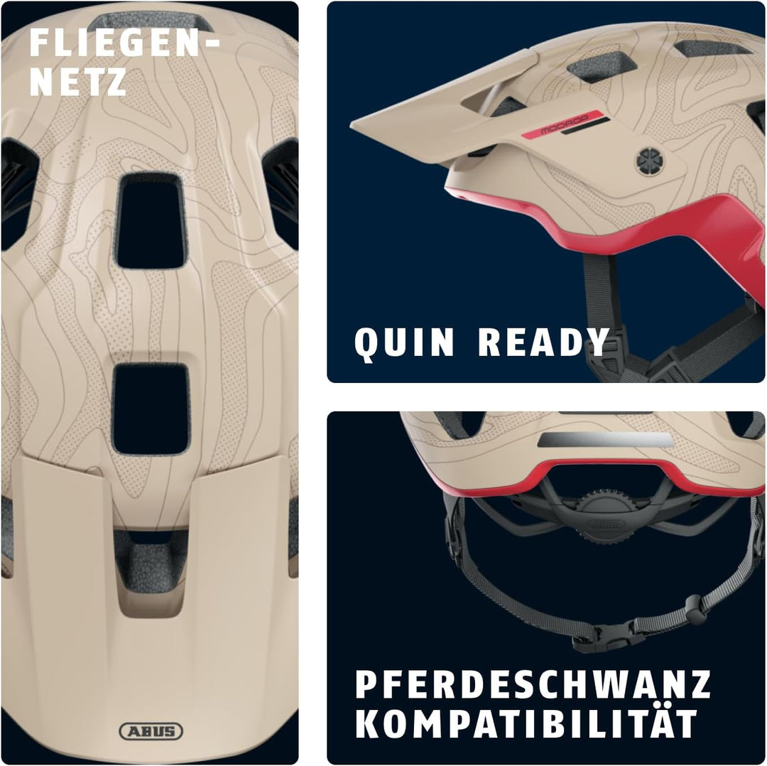 ABUS MTB-Helm MoDrop - robuster Fahrradhelm mit guter Belüftung für Mountainbiker - individuelle Pas