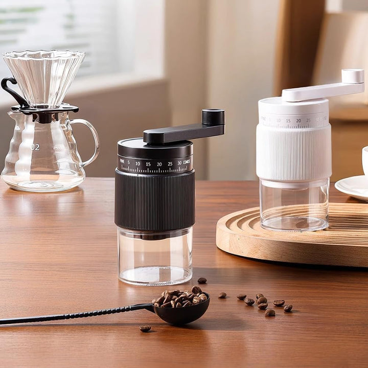 Manuelle Kaffeemühle, Hand-Espressomühle mit 35 Stufiger Dickeneinstellung, Tragbare Konische Mahlma