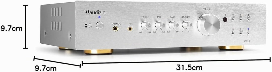 Audizio AD220A - HiFi-Stereo-Verstärker 2 x 200 Watt, Bluetooth Verstärker für Lautsprecher und HiFi