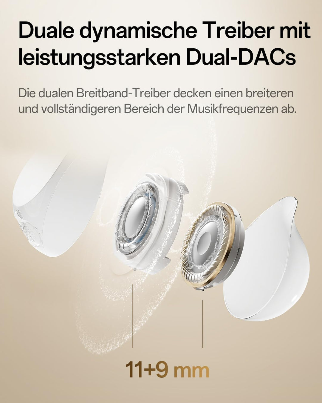 OPPO Enco Clip2 Open-Ear Earbuds, 11mm+9mm Dual Treiber, Bluetooth 6.1 Dynaudio-Sound Ohrhörer, EarH