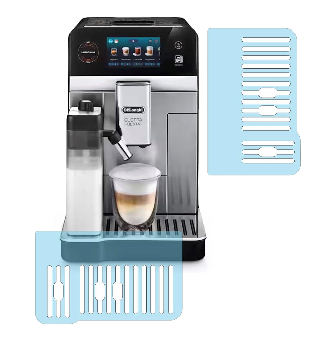 Schutzfolie passend für DeLonghi Eletta Ultra ECAM 472.85 MB - Abtropfblech - Tassenablage - Tropfbl