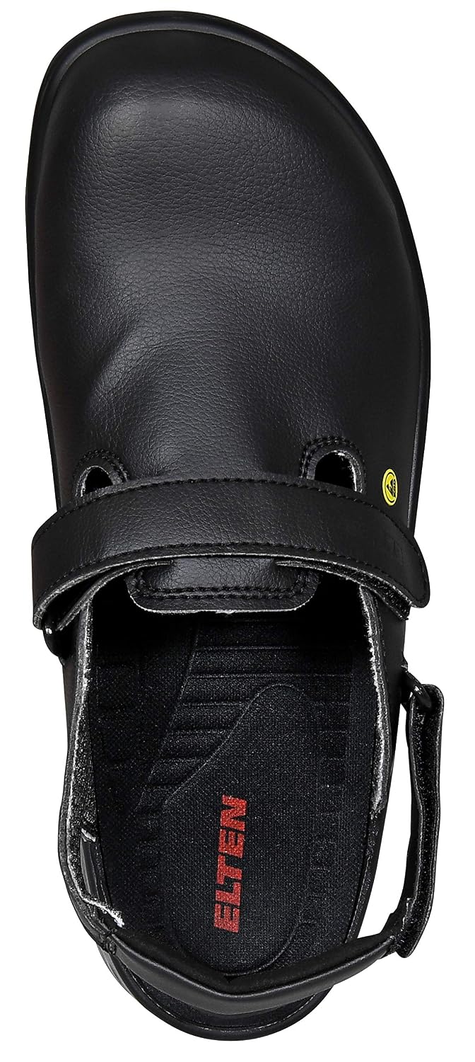 ELTEN Clog MICHEL black ESD SB, Damen und Herren, Textil, Stahlkappe, leicht, klassisch, Schwarz, Gr