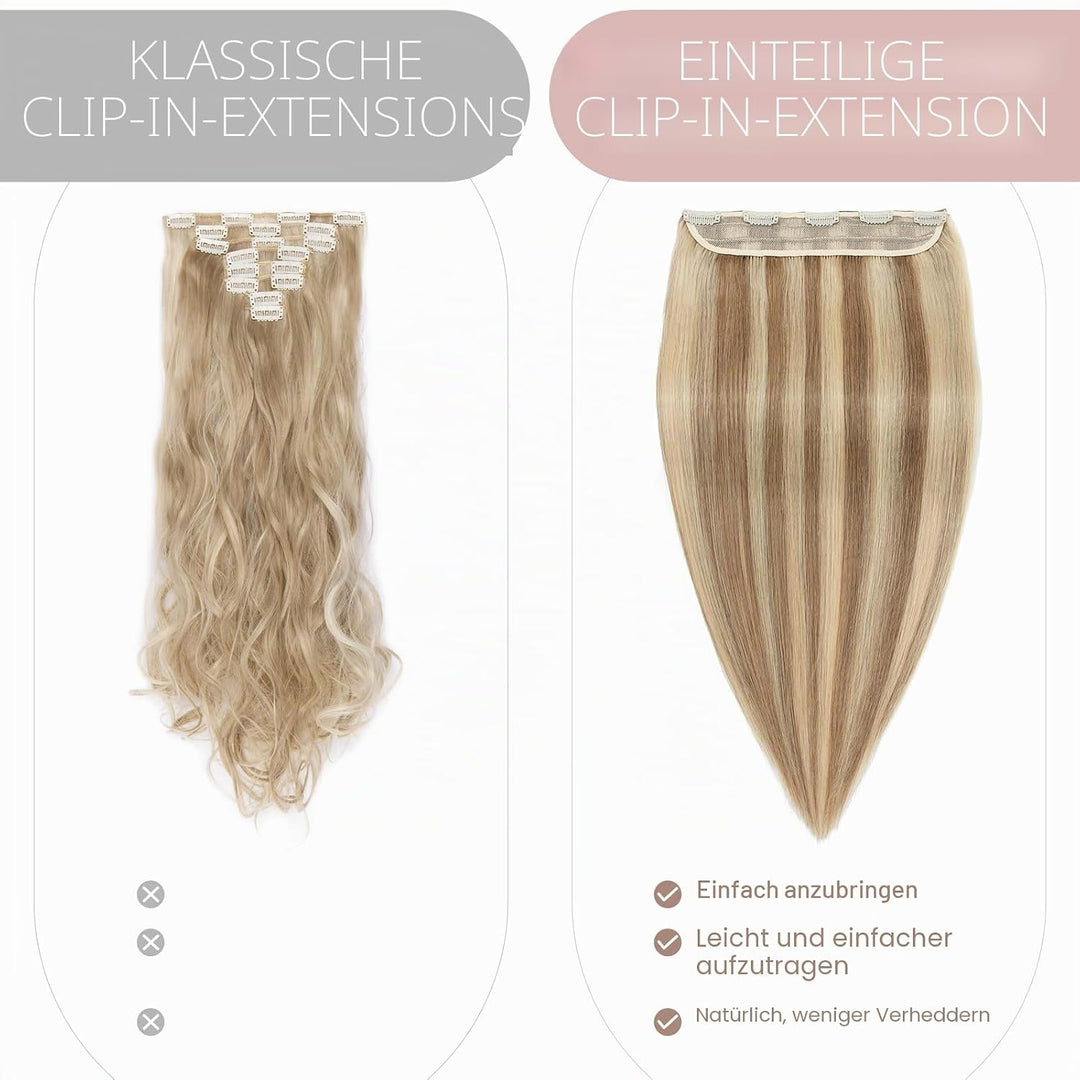 SEGO Haarverlängerungen Clip in Extensions DICKER 7A 100% Echtes menschliches Haar 1 Teilig 5 Clips