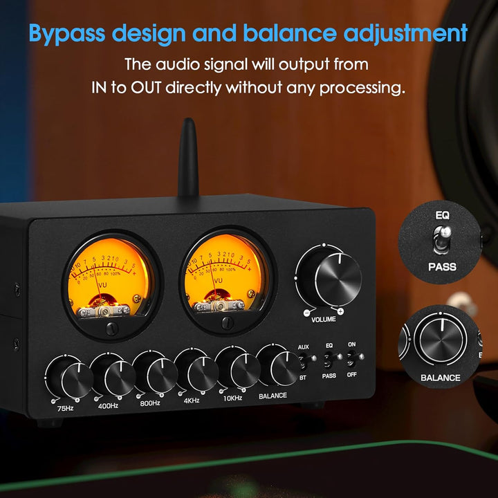Douk Audio 5-Band-Equalizer Bluetooth EQ Vorverstärker für Heim-Stereo/Computer-Lautsprecher/Verstär