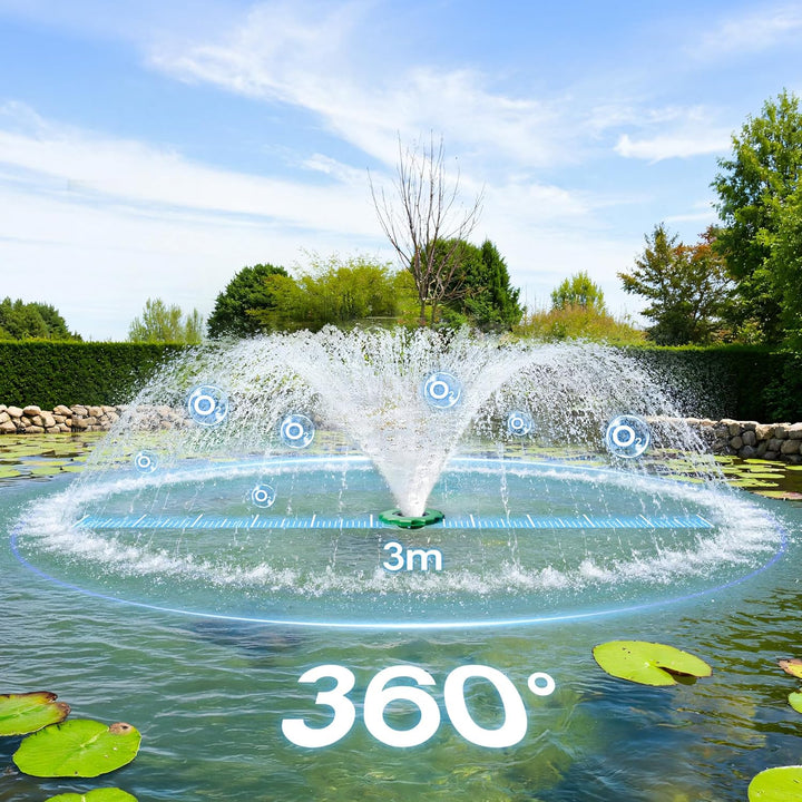 SunSun COP-10000 Schwimmende Fontäne 20000l/h, 90W, Wassersäule mit 1m Höhe & 3m Durchmesser