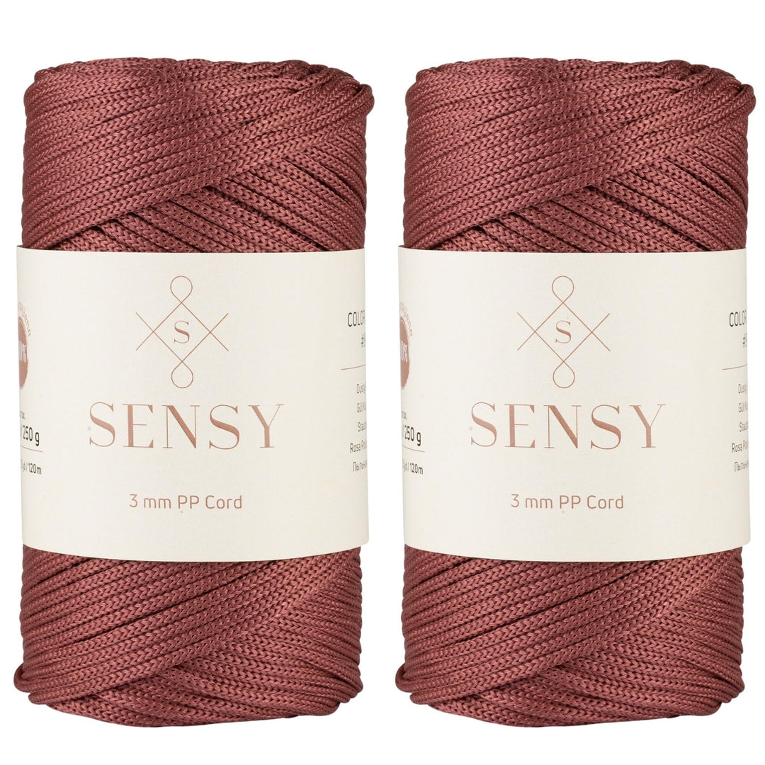 Sensy Premium Polyester-Seil, 3 mm, 100% Polypropylen, Makramee-Schnur, 3 mm, Häkeltasche, Kordel, M