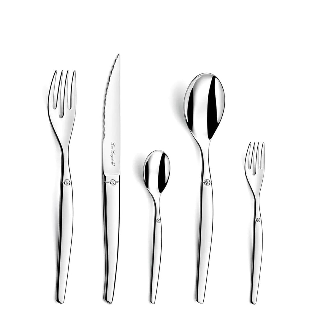 LOU LAGUIOLE - JET | Besteck Set 6 Personen | 30-teilig | Spülmaschinenfest | Tafelbesteck 4 Persone