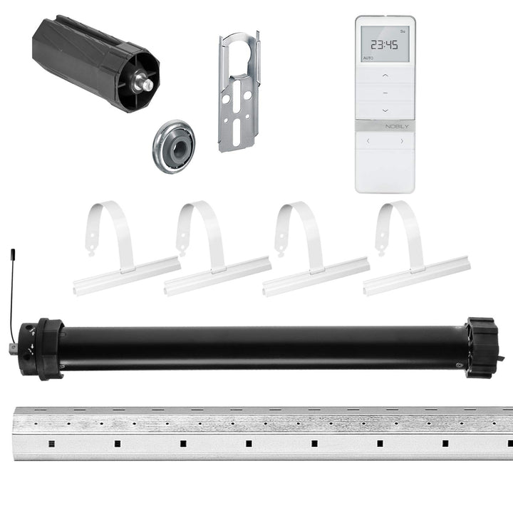 NOBILY Rolladen-Komplett-Set f. 60mm Achtkantwelle Mechanischer Funk Maxi-Rolladenmotor 20Nm + Rolla