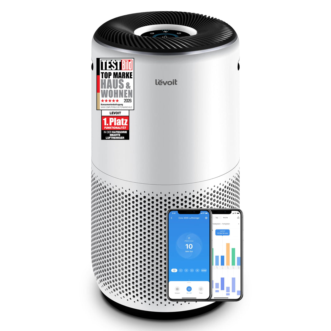 LEVOIT H13 HEPA Luftreiniger für Allergiker, CADR 400m³/h bis 83㎡ Raucherzimmer Wohnung, Luftfilter