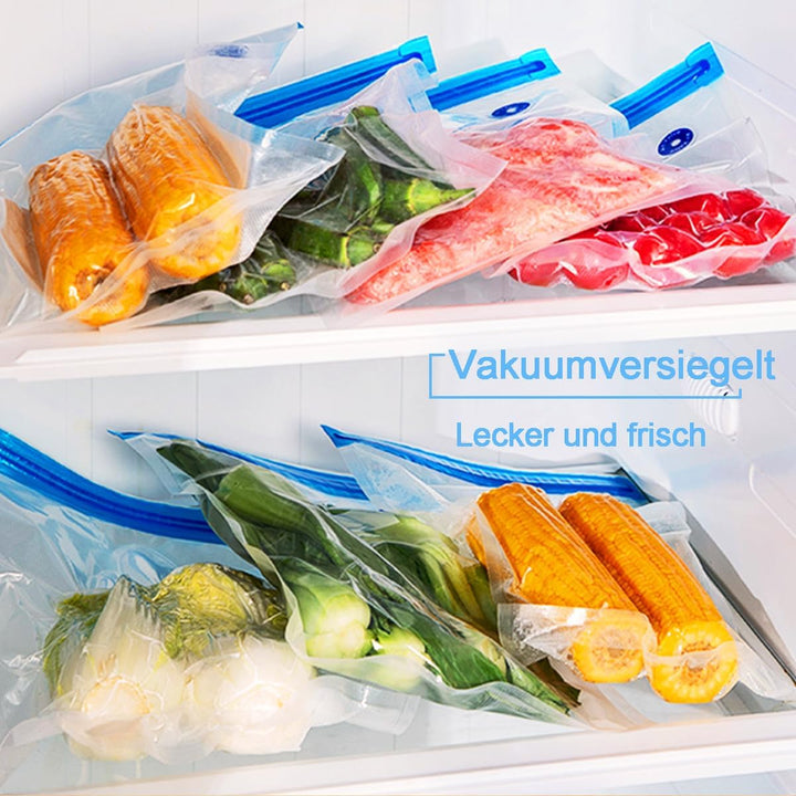 Vakuum Gefrierbeutel, 10 Stück Vakuumversiegelte Bags Kit, Einbeziehen 20 Weisse Reissverschluss Cli
