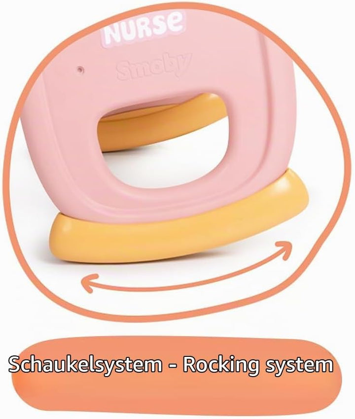 Smoby - Baby Nurse Puppenwiege mit Mobile - Puppenbett mit Wiegefunktion, für Puppen bis 42 cm (Nich