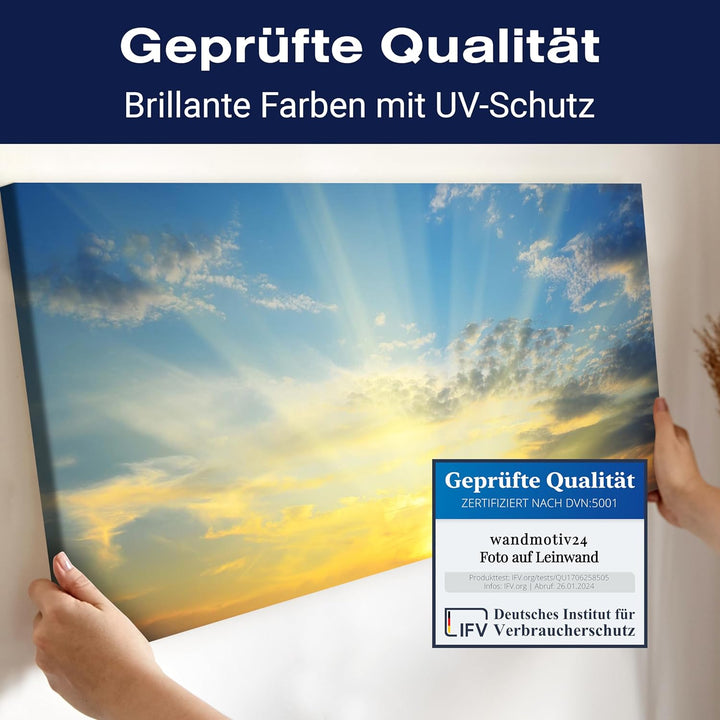 wandmotiv24 Leinwandbild Sonnenaufgang Natur 100x40cm (BxH) Bilder auf Leinwand, Dekoration Wohnung