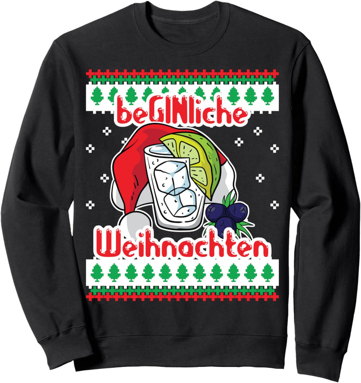 BeGINnliche Weihnachten GINgle Bells Gin Tonic Ugly Sweater Sweatshirt