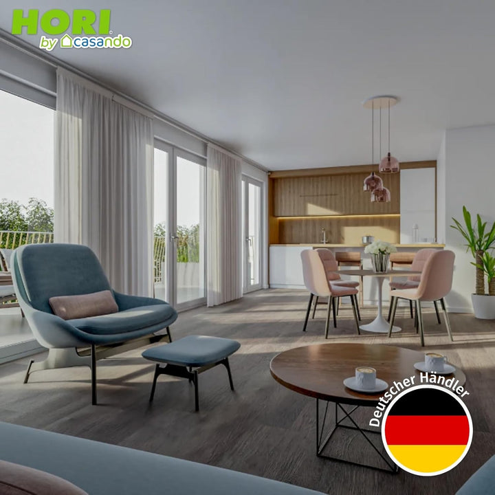 HORI Klick Hartvinylboden Rigid SPC Landhausdiele XL Holzoptik - Klick-Vinyl mit Trittschalldämmung