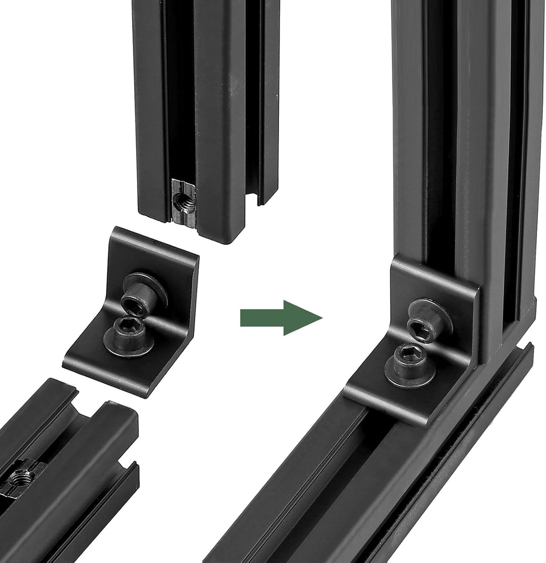 EYPINS 10 Stücke Winkelverbinder, Aluprofil 2020, 90 Grad Winkel Klammern L-Form Rechtwinklig Alumin