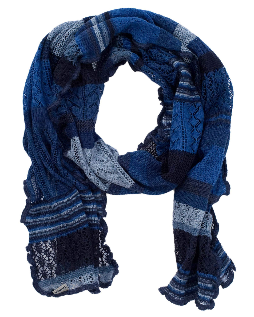 Invero, Merino Schal Manu, 100% Wolle Blau, Blau