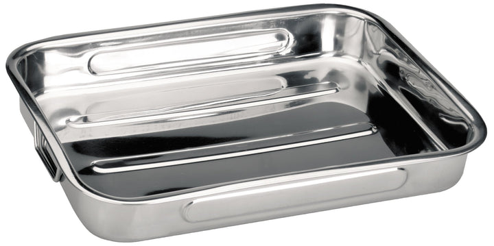 Ibili 651835 Bräter, mit einfaltbaren Griffen, aus Edelstahl 60 x 10 x 1,8 cm, 60 x 10 x 1,8 cm